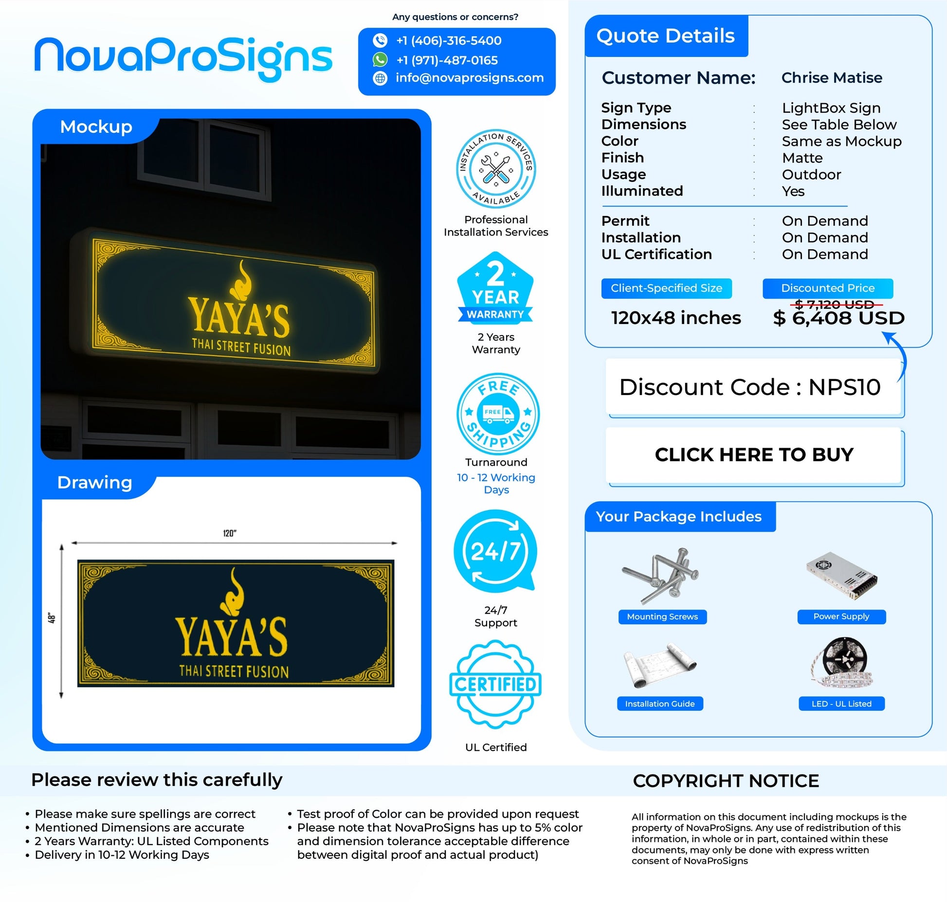 Custom Lightbox Sign for Chris Matise - Nova Pro Signs