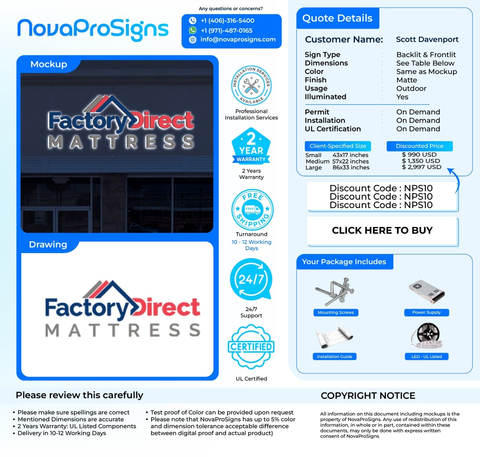 Custom Storefront Signs For Scott Davenport - Nova Pro Signs