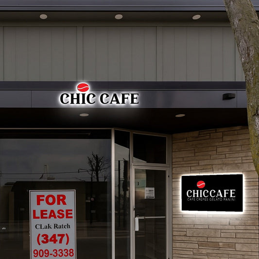 Custom 3D Metal Backlit Sign for CHIC CAFE & CREPES LLC - Nova Pro Signs