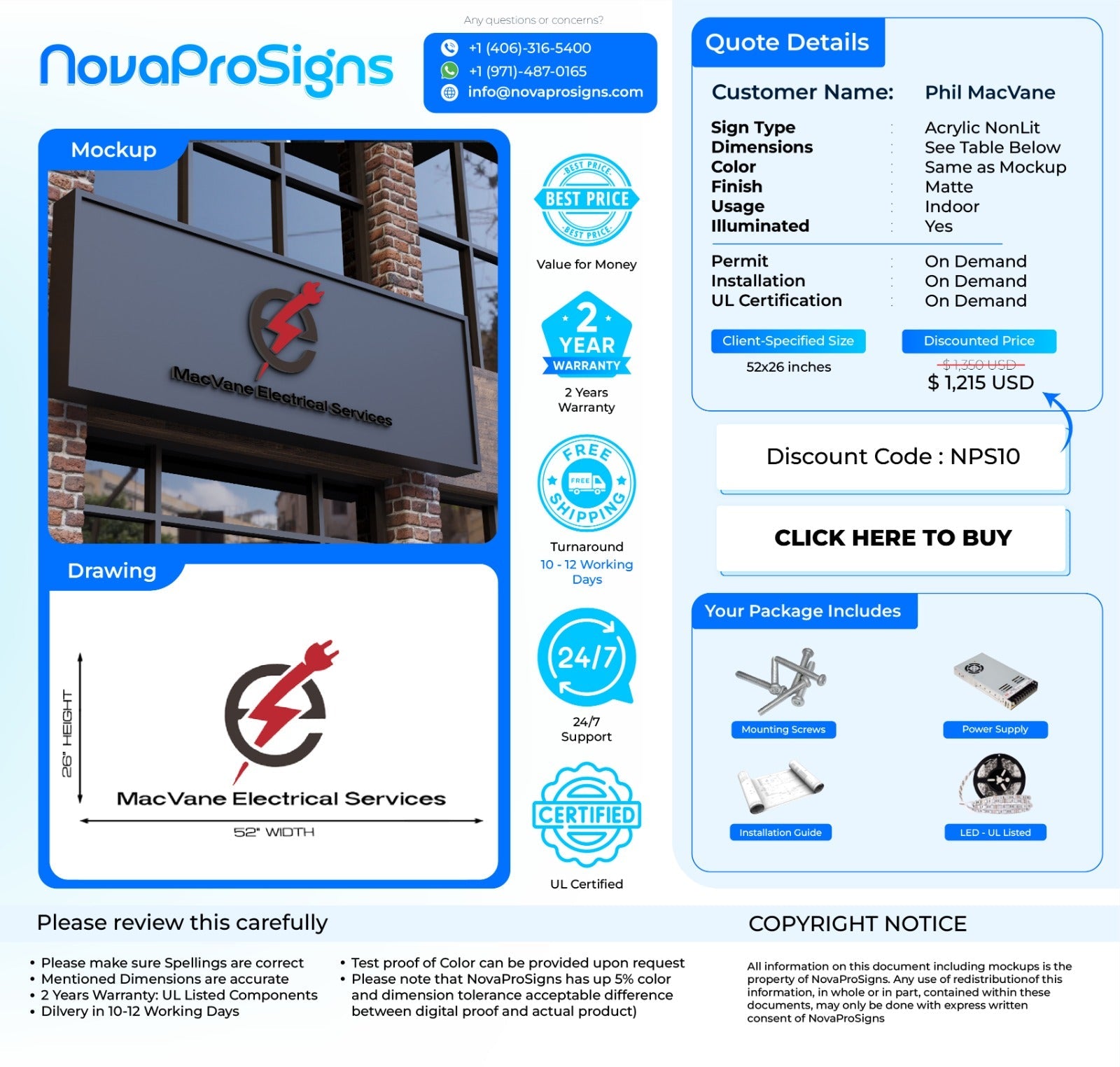 Custom Storefront Signs For Phil Macvane - Nova Pro Signs
