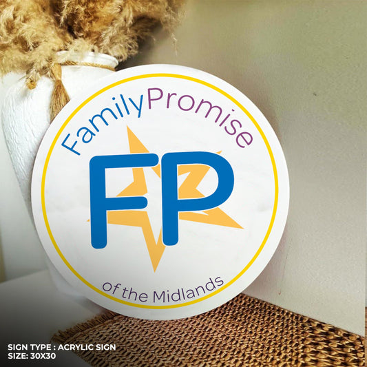 Custom 30x30 Inch Acrylic Backlit Sign For Family Promise of the Midlands - Nova Pro Signs