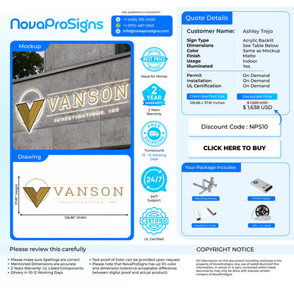 CUSTOM SIGNS FOR Ashley Trejo - Nova Pro Signs