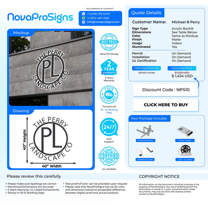 CUSTOM SIGNS FOR Michael B Perry - Nova Pro Signs