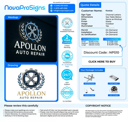 Custom Channel Letter Sign for Kostas Giannokostas - Nova Pro Signs