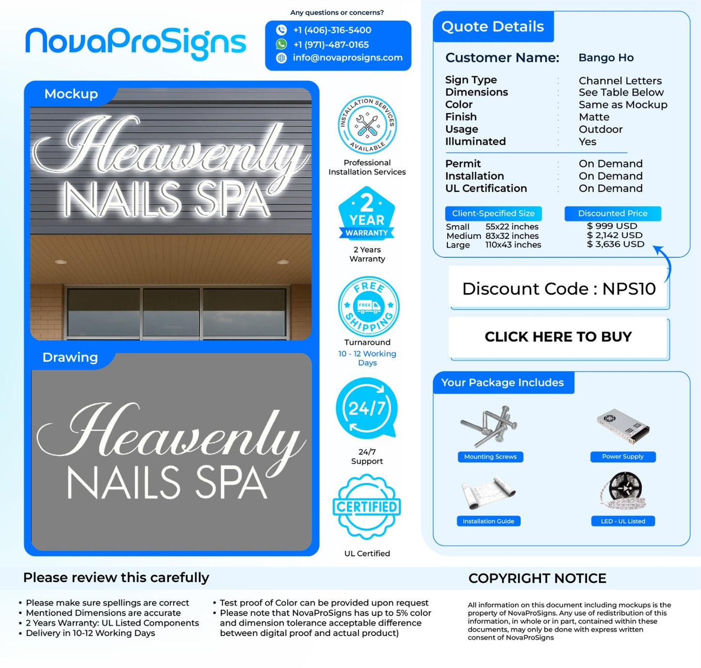 Custom Channel Letters sign For Bang Ho - Nova Pro Signs