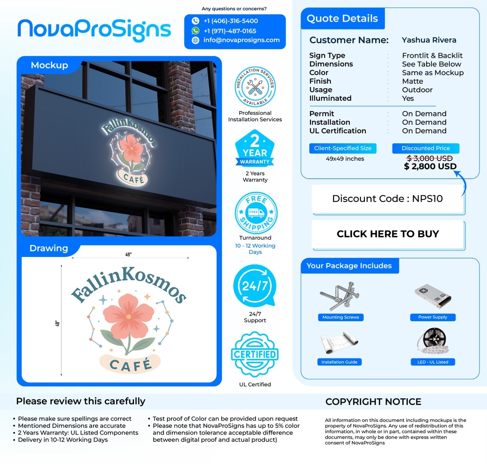 Custom Storefront Signs For Yashua - Nova Pro Signs