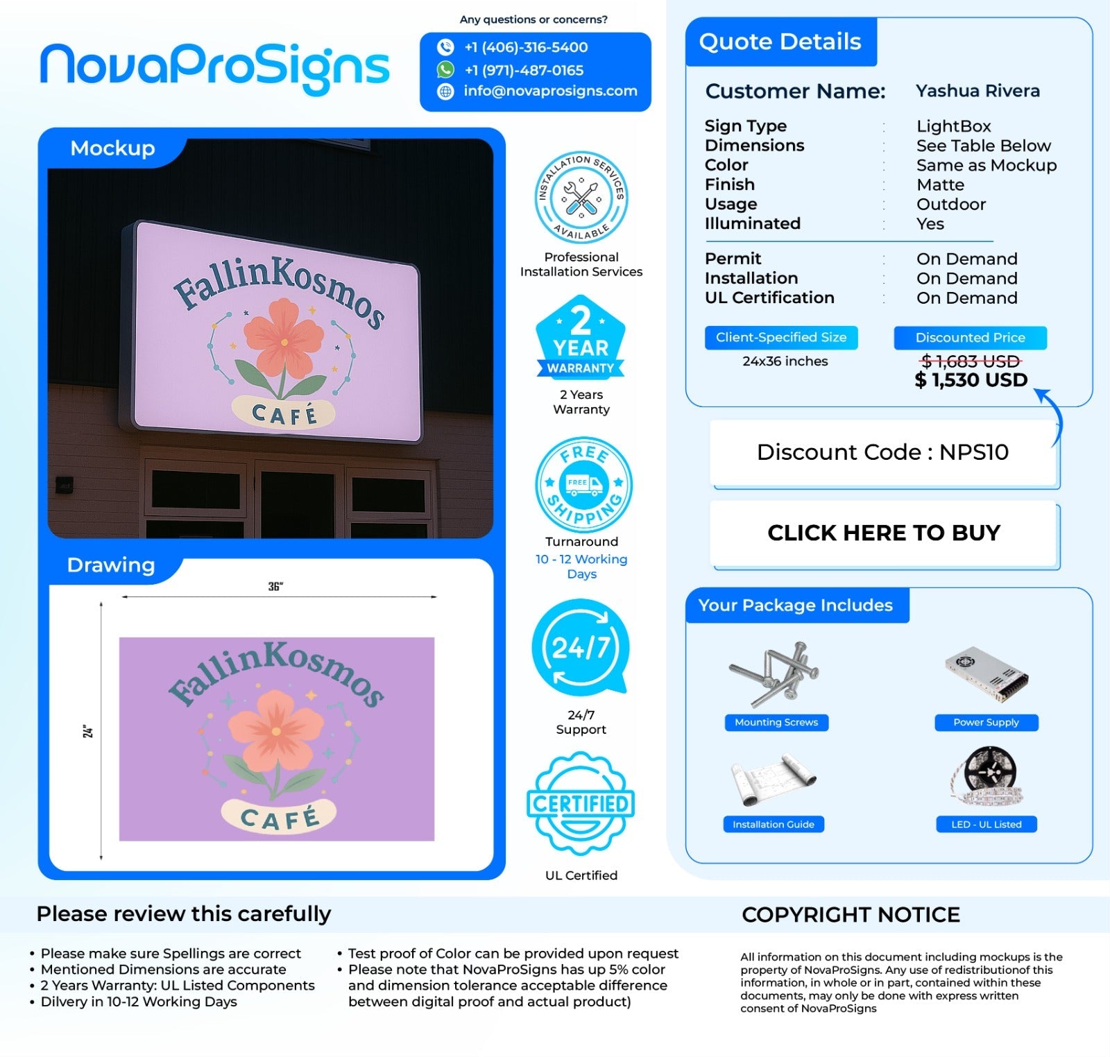 Custom Storefront Signs For Yashua - Nova Pro Signs