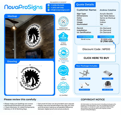 Custom Acrylic Backlit Sign For Andrew Cataline - Nova Pro Signs