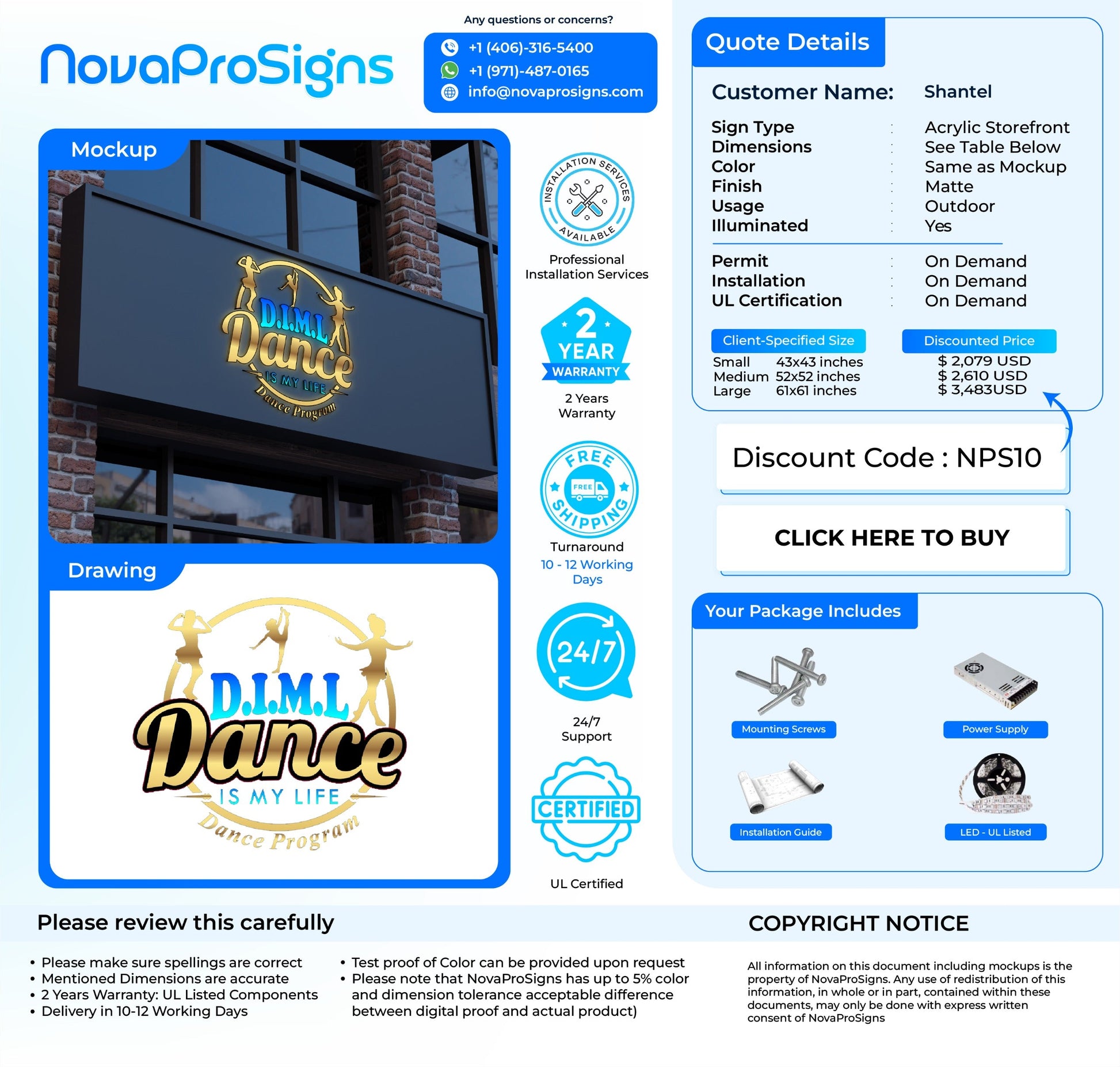 Custom Acrylic Storefront Sign for Shantel Jenkins - Nova Pro Signs