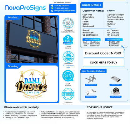 Custom Acrylic Storefront Sign for Shantel Jenkins - Nova Pro Signs