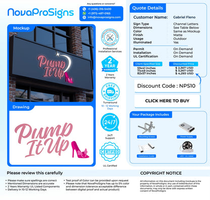 Custom Channel Letter sign for Gabriel Fleno - Nova Pro Signs