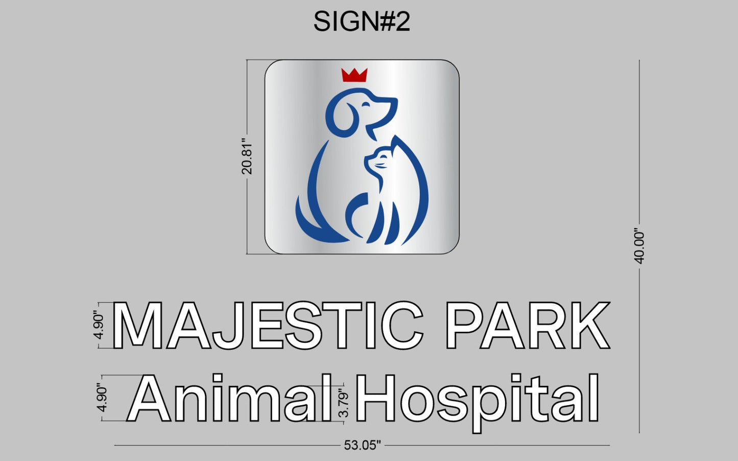 Initial Deposit – Custom Signage Project for Majestic Park Animal Hospital - Nova Pro Signs