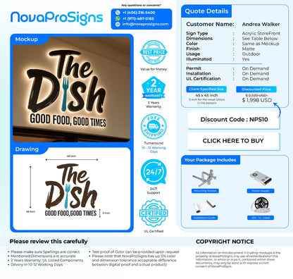 CUSTOM SIGN FOR Andrea Walker - Nova Pro Signs