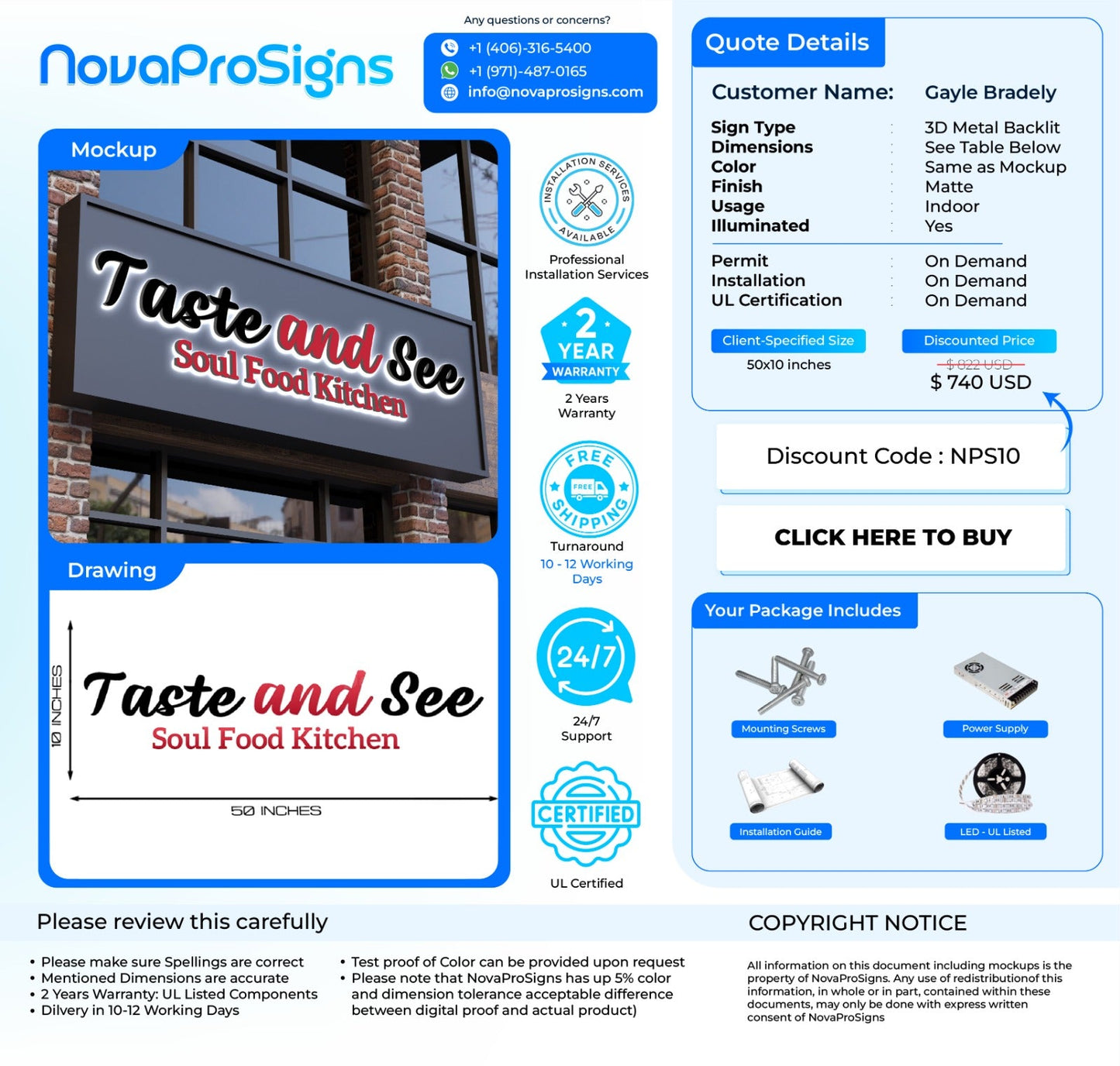 Custom Storefront Signs For Gayle Bradley - Nova Pro Signs
