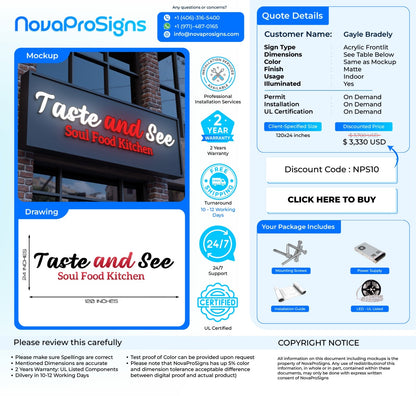 Custom Storefront Signs For Gayle Bradley - Nova Pro Signs