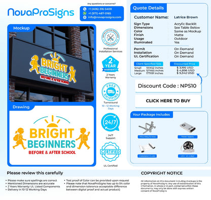 Custom Acrylic Backlit sign For Latrice Brown - Nova Pro Signs