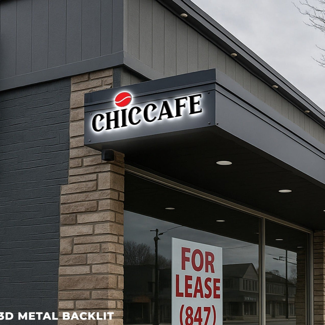 Custom 3D Metal Backlit Sign for CHIC CAFE & CREPES LLC - Nova Pro Signs
