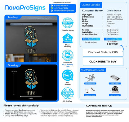 CUSTOM SIGN FOR Gaella Doutis - Nova Pro Signs
