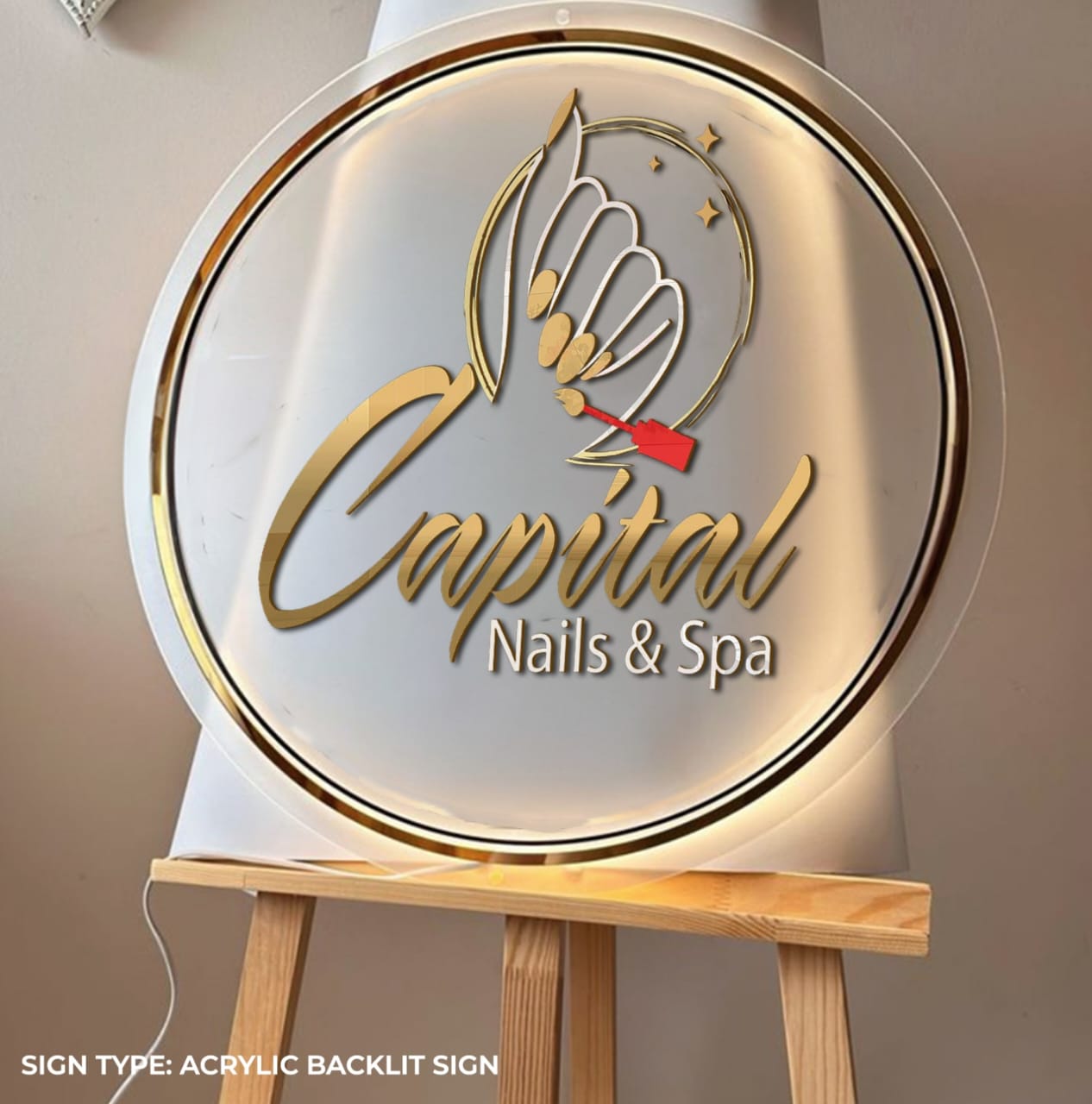 Custom Acrylic Backlit Sign For CAPITAL NAILS SPA - Nova Pro Signs