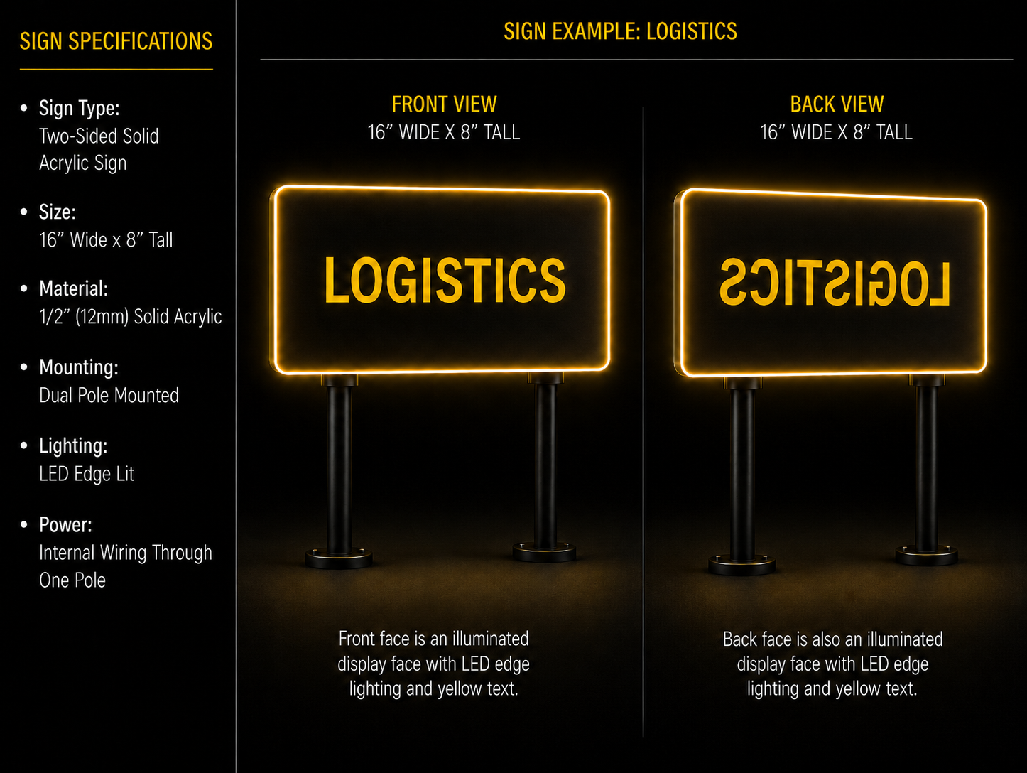 Custom Acrylic Etched Signs for Robert Sean Powers