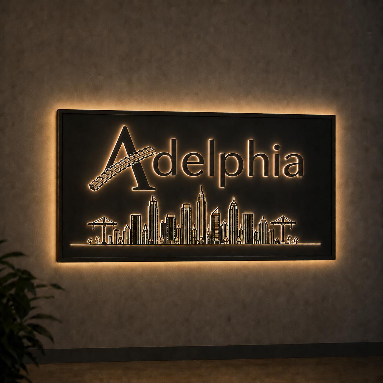 Custom Acrylic Backlit Letters with Acrylic Panel Sign for Mia Rodriguez
