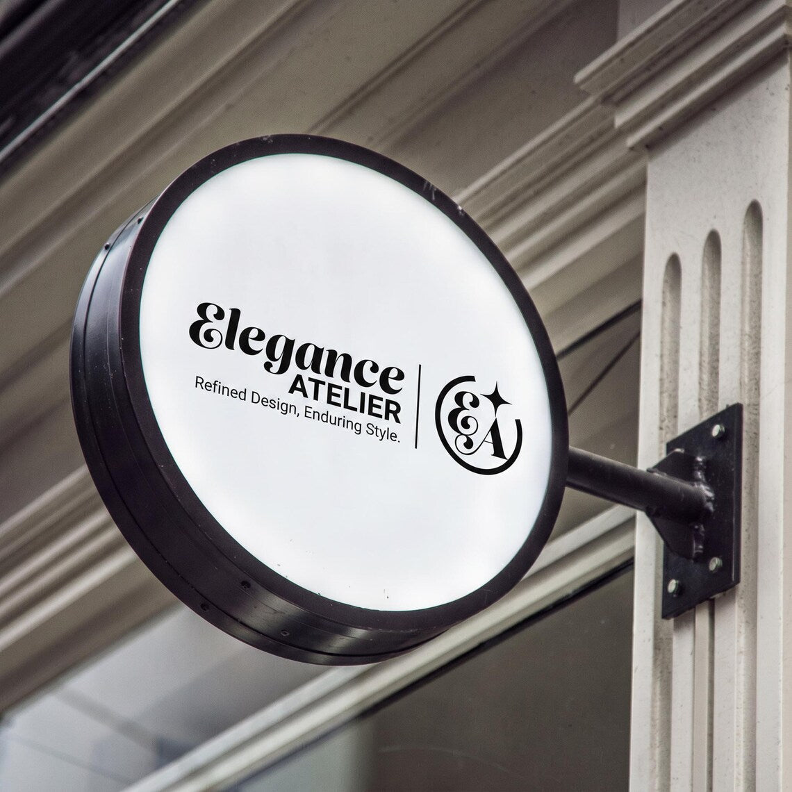 Push-through illuminated lightbox business sign